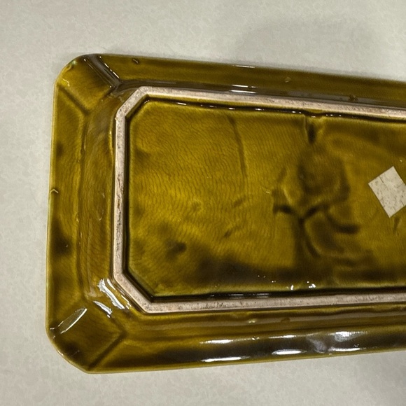 Vintage Ashtray Green Mid Century Modern MCM made in Japan Retro 10”x6” - Picture 8 of 10